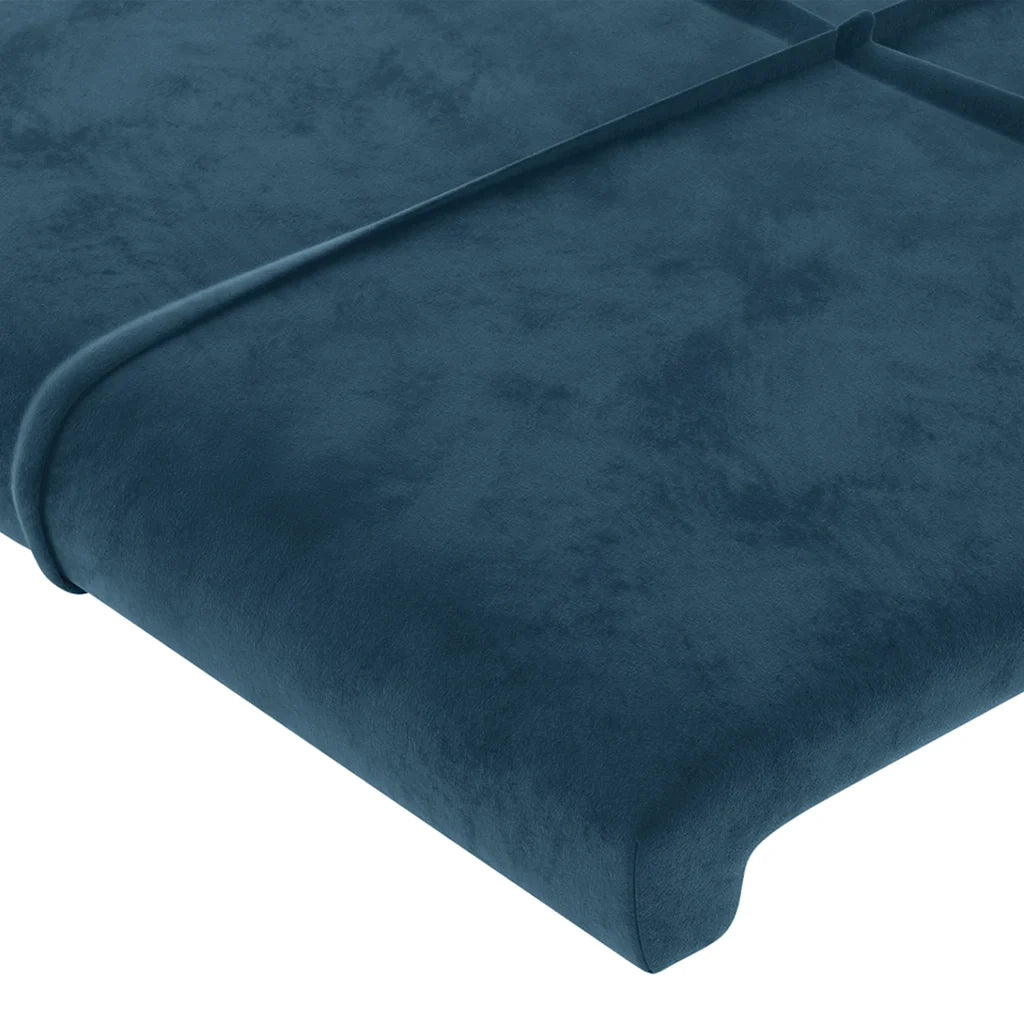 Testiera | Testata ad Orecchio Blu Scuro 183x23x118/128 cm in Velluto