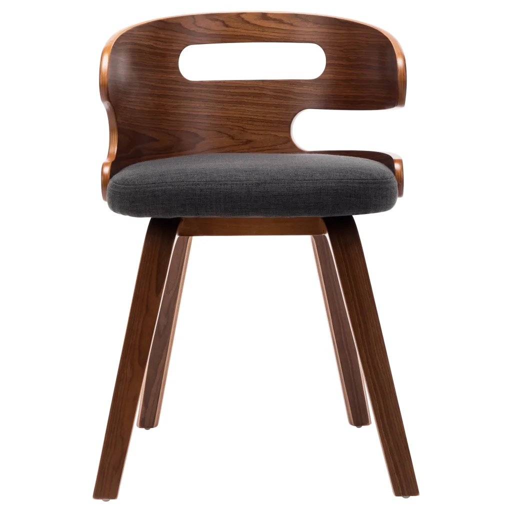 Sedie da Pranzo 4 pz Legno Curvato e Tessuto Grigio 278850
