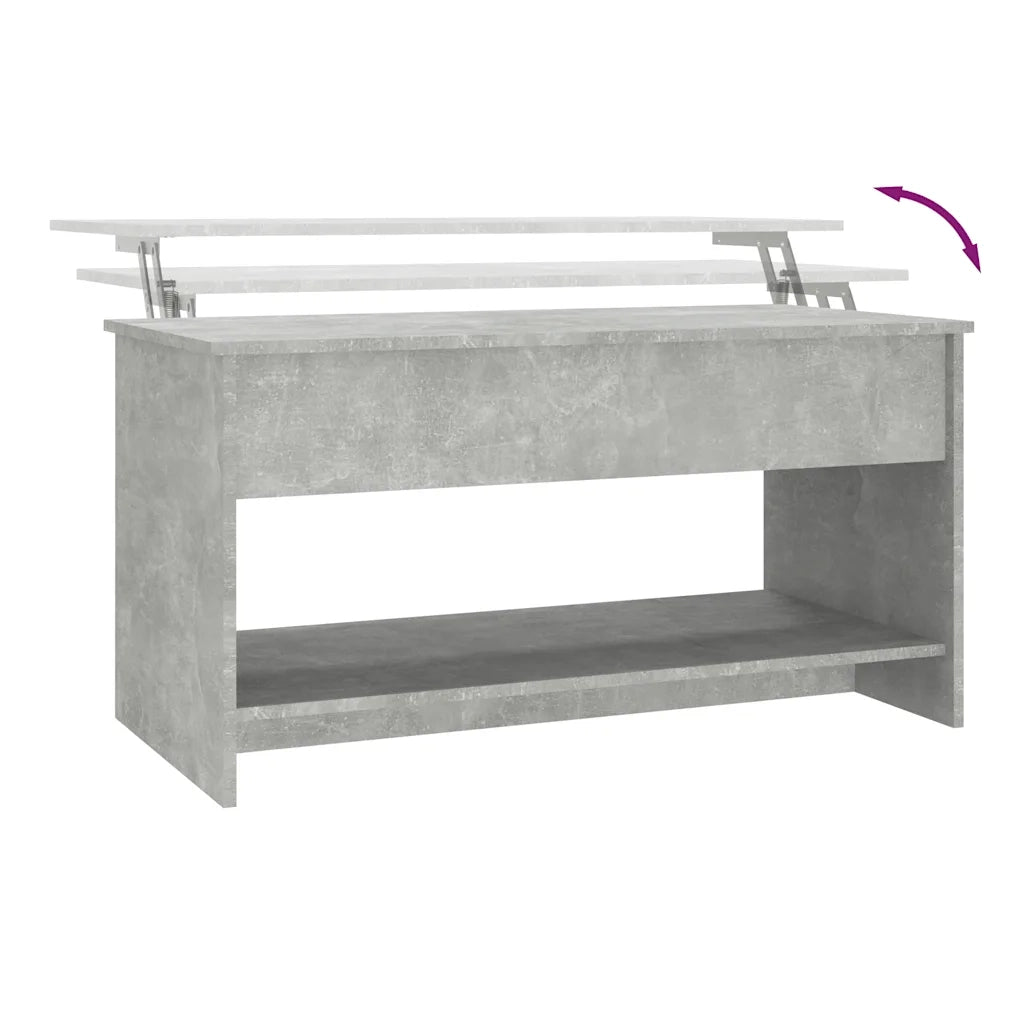 Tavolino Salotto Grigio Cemento 102x50x52,5cm Legno Multistrato cod mxl 5855