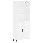 Credenza | Madia | Buffet da pranzo | Armadio da pranzo Bianca 69,5x34x180 cm in Legno Multistrato