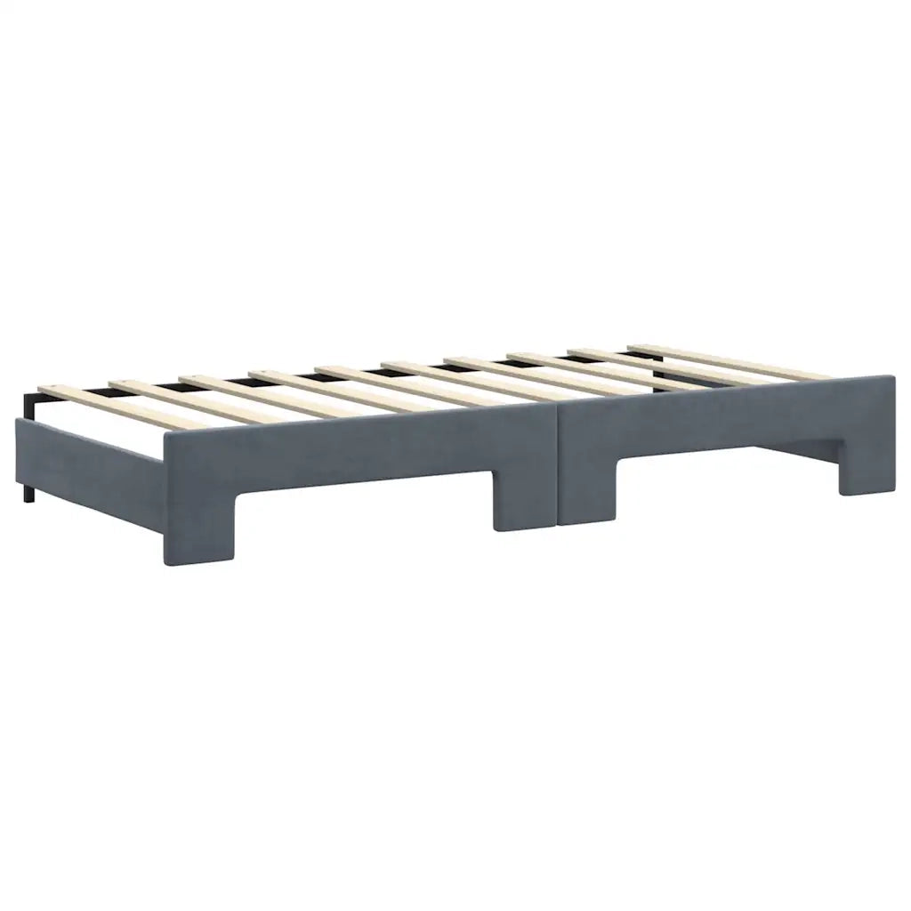 Divano Letto Estraibile Cassetti-Sofa Letto-Daybed Grigio Scuro 90x190cm Velluto 719305