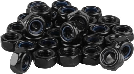 M3 Moeren 100 Stuks - Moeren Borganti Auto Bloccanti - Moeren a Sei Venti - Acciaio Inox Resistente alla Corrosione - DIN 985 Moeren Borganti - Inserzione in Poliammide per Maggior Stabilità
