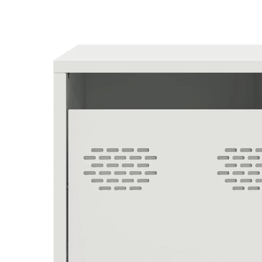 Mobile TV Bianco 68x39x43,5 cm in Acciaio Laminato a Freddo 851237