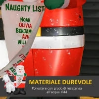 Babbo Natale Gonfiabile con Capretta e Luci LED Integrate per Esterno 135x85x180cm
