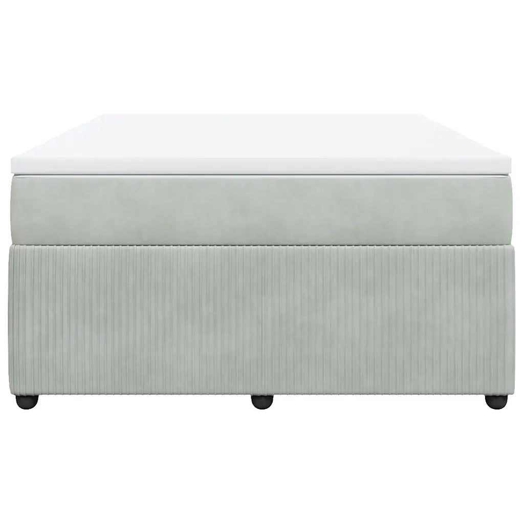 Giroletto a Molle con Materasso Grigio Chiaro 140x190cm Velluto 3285638