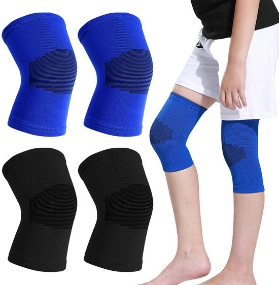 Due paia di protezioni ginocchiali per bambini - protezioni sportive - respiranti - ginocchiali elastici per danza - pattinaggio - scooter - bicicletta - skateboard