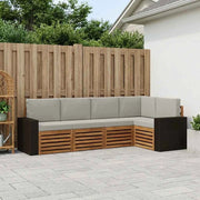 Set di divani da esterno 5 pz Naturale e Grigio Chiaro 3384362