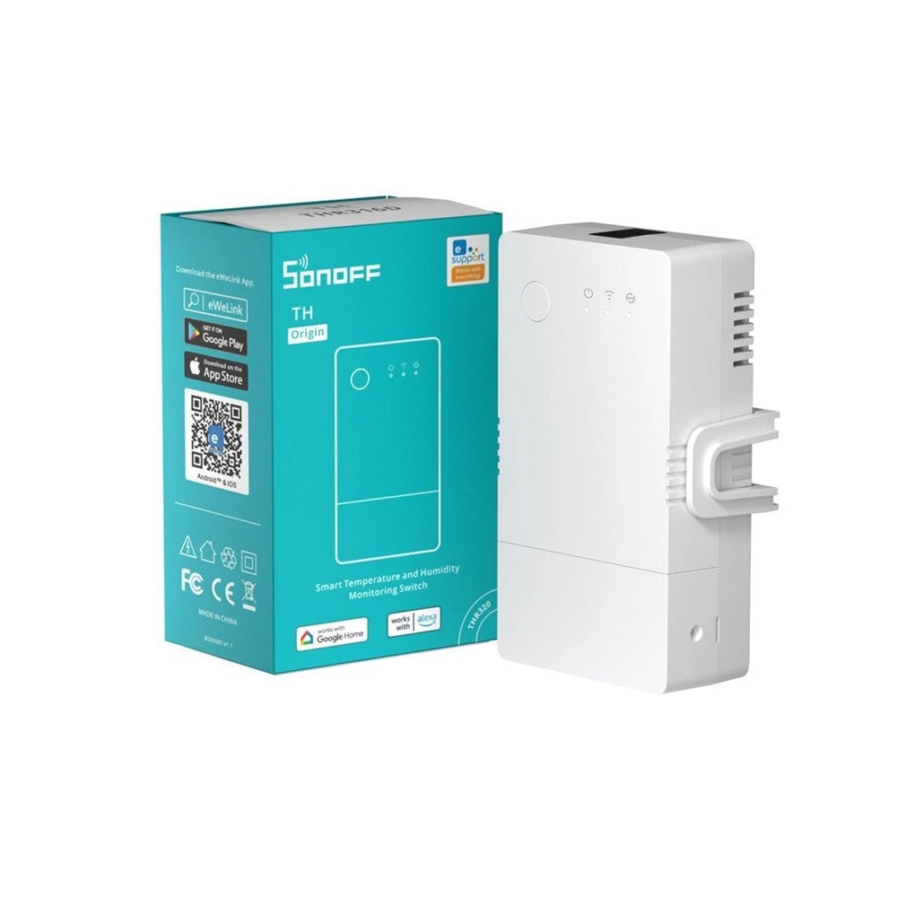 Trade Shop - Interruttore Di Rilevamento Temperatura Umidità Thr316 Th Origin Smart Wifi Sonoff -