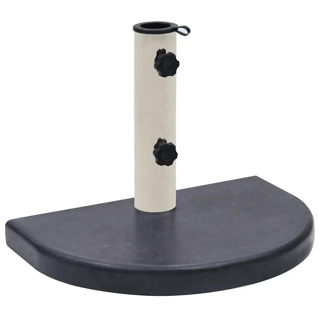 Robusta base semicircolare per ombrellone 40 x 28 x 4 cm elegante per esterni in granito nero 02_0046508
