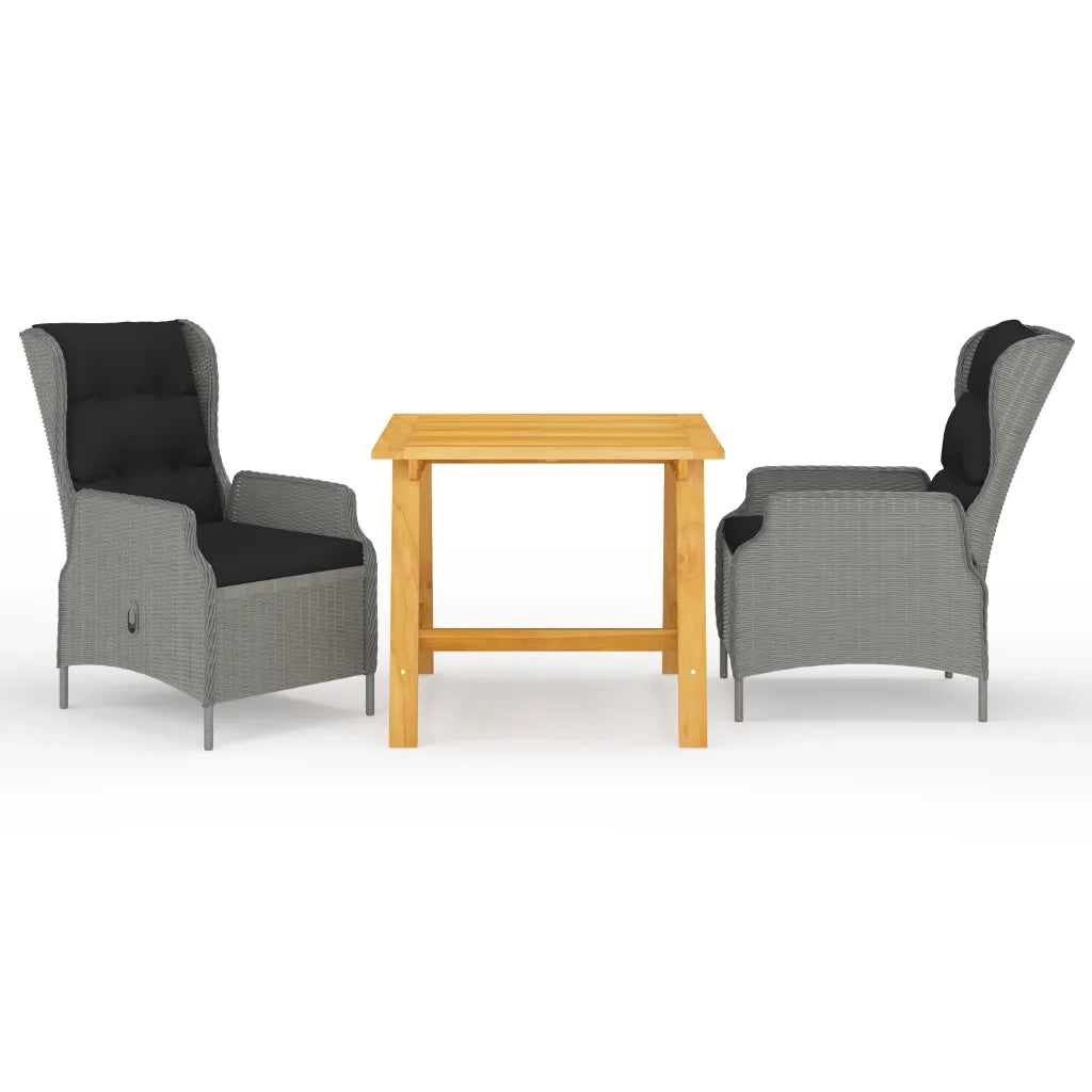 Set Mobili da Pranzo per Giardino 3 pz Grigio Chiaro cod mxl 36066