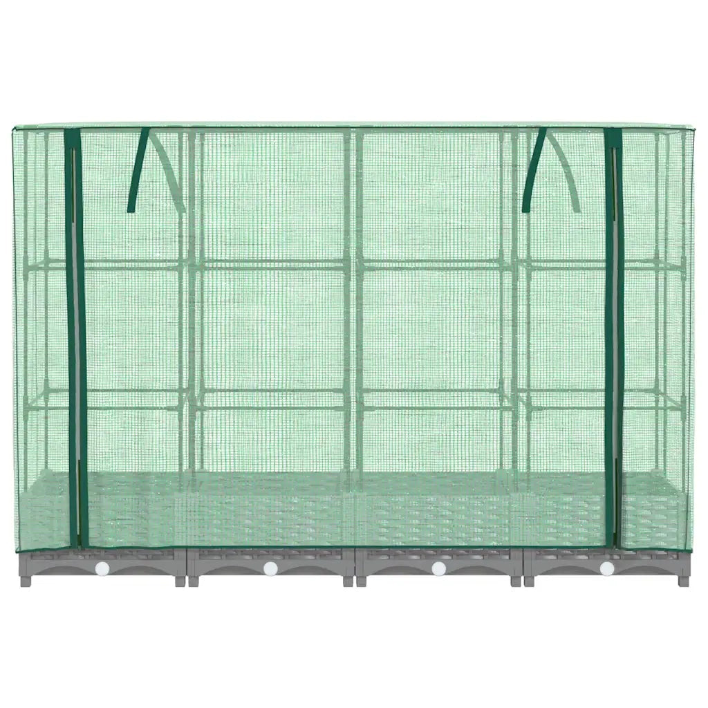 Letto Rialzato con Copertura Serra Effetto Rattan 160x40x123 cm 4015854