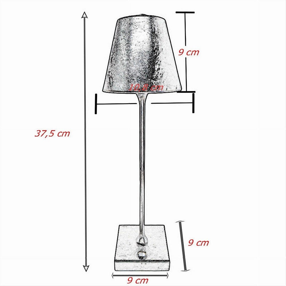 Trade Shop - Lampada Tavolo Ricaricabile Usb 10 Watt 3 Colorazione Di Luce Vari Colori D27-3c - Oro
