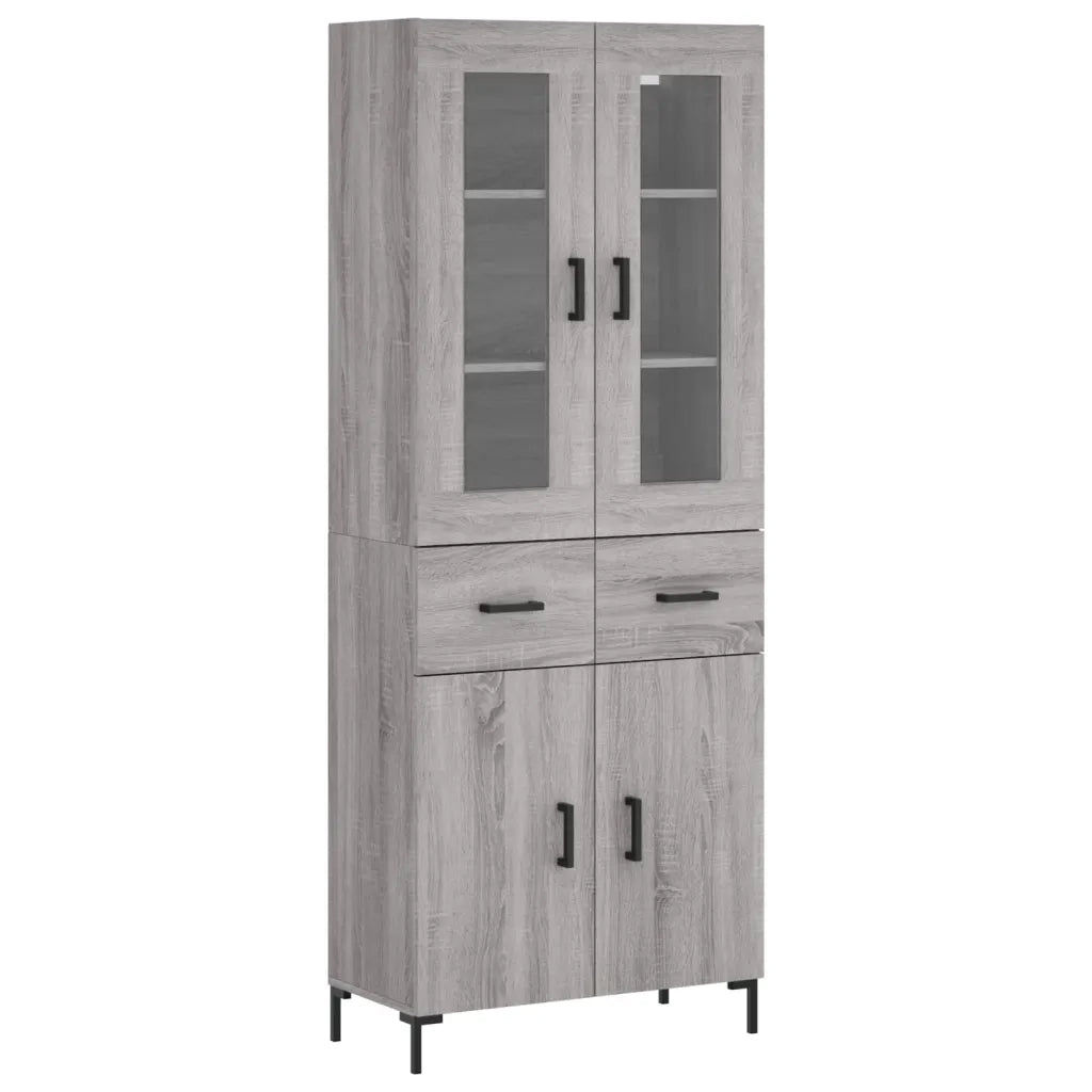 Credenza-Buffet-Armadio da cucina Grigio Sonoma 69,5x34x180 cm in Legno Multistrato 670295