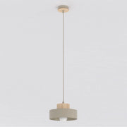 Lampada a sospensione KIVI in acciaio color mokka e legno