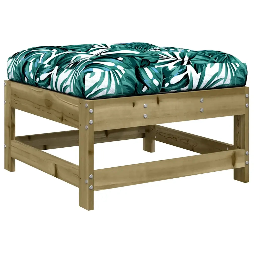 Sedia da giardino-Poggiapiedi Giardino con Cuscini 2pz Legno Impregnato di Pino 458539