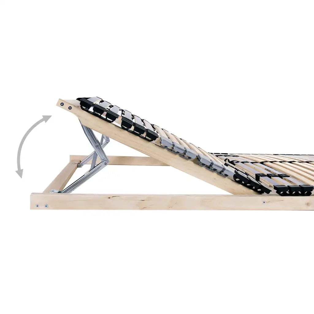 vidaXL Base a doghe Marrone 90 x 190 cm Legno massello di faggio