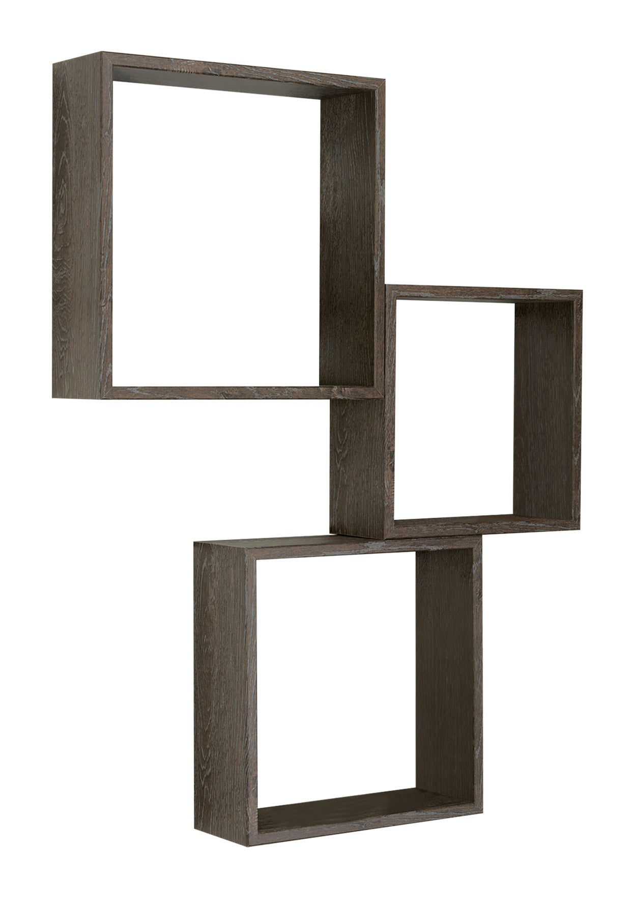 Set 3 Mensole da Parete Cubo in Fibra di Legno Incubo Slim Rovere Scuro