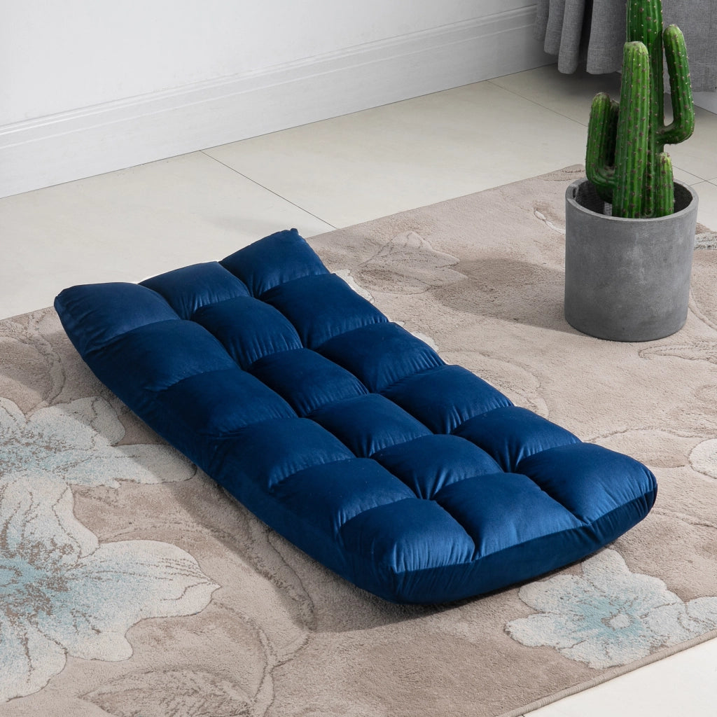 Poltrona Reclinabile ¨C zephmum ¨C Blu, Tessuto, 90¡ã