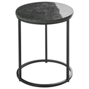 Tavolino Base verde scuro ø 40 cm Struttura in metallo Piano in ceramica Marmo Design moderno Soggiorno