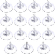 15 pezzi di clip trasparente con vite - 13 x 34 mm - PVC robusto - dado a spirale M5 - finestra cucina bagno specchio.