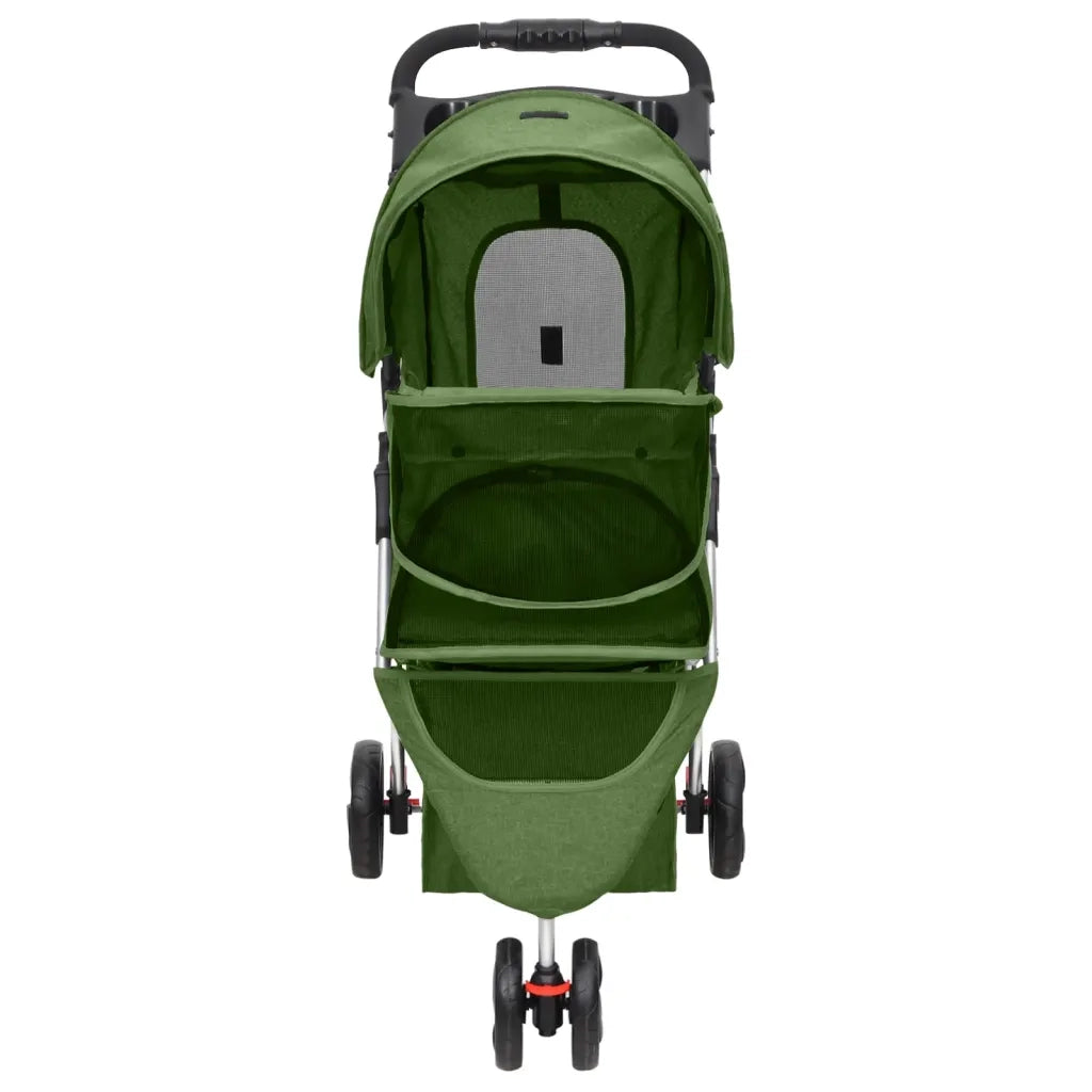 Passeggino per Cani Pieghevole Verde 80x46x98cm Tessuto Oxford 172198