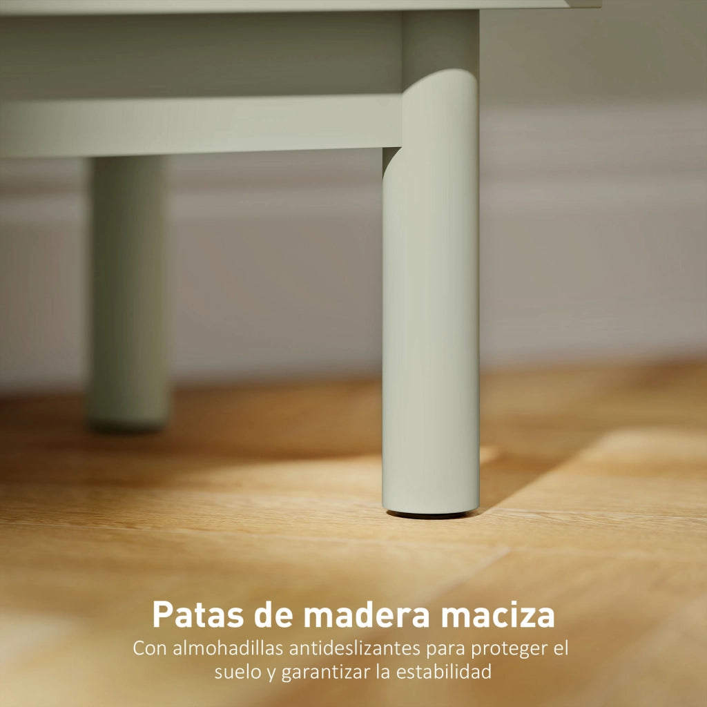 Comodino con porta in rattan ¨C zephmum ¨C verde chiaro 40x35x58 cm
