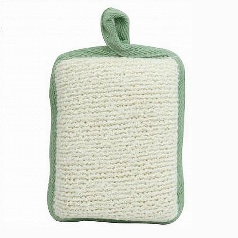 Trade Shop - Spugna Doccia Esfoliante Bagno Per Cura Corpo Bombata 13x9.5x4.5 Cm Verde 79650 -
