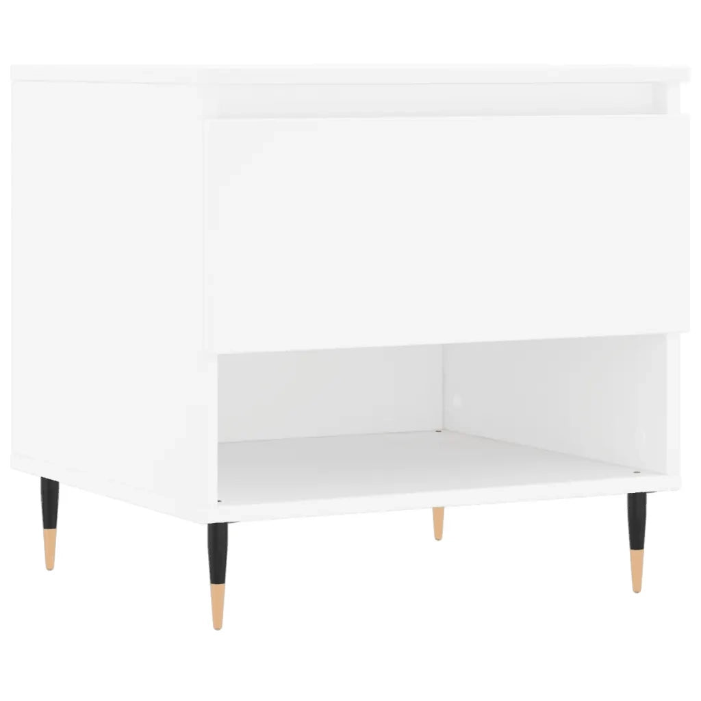 2 pz Tavolini salotto | Tavolino da caff¨¨ | Tavolino da Soggiorno Bianchi 50x46x50 cm in Legno Multistrato