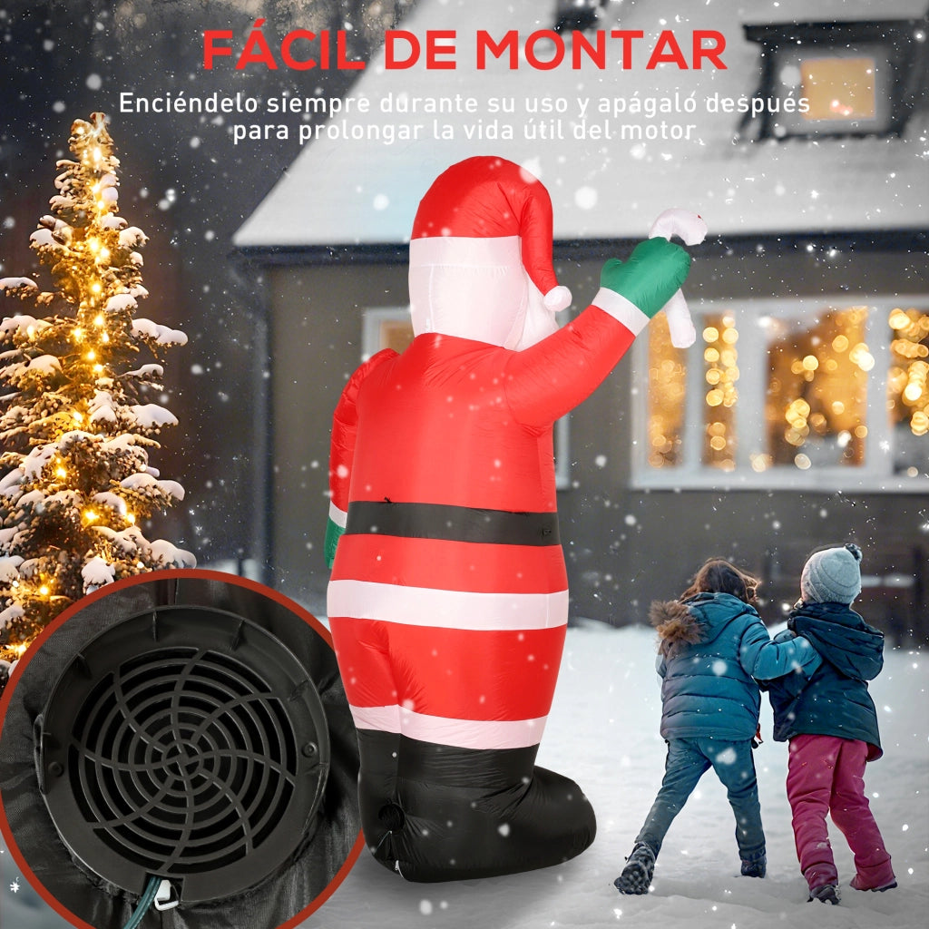 Babbo Natale Inflabile 240 cm con Luci LED e Inflatore ¨C zephmum ¨C Multicolor per Esterno Interno