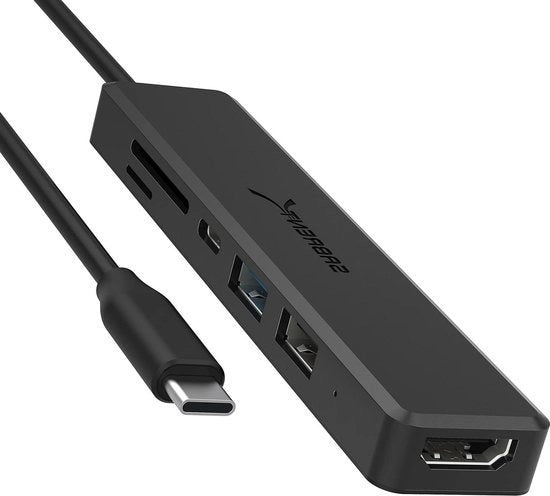 Hub Multiport USB C con HDMI 4K, Alimentazione 60W, USB 3.0, USB 2.0, SD/microSD - HB-TC6C