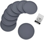 Sostegni in Silicone - 8 Pezzi, Grigio Scuro, Set di Sostegni in Vetro per Bar, Salotto, Cucina