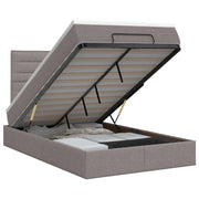 Letto ottomano con materasso Tortora 120 x 190 cm Tessuto 3457394