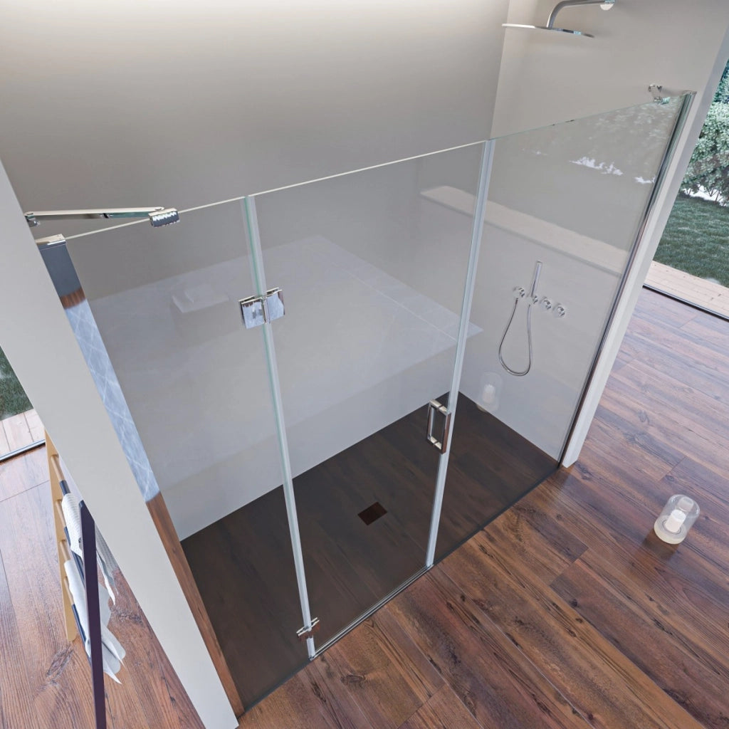 Porta doccia anta battente cristallo 8mm h195 cm regina, misura 170
