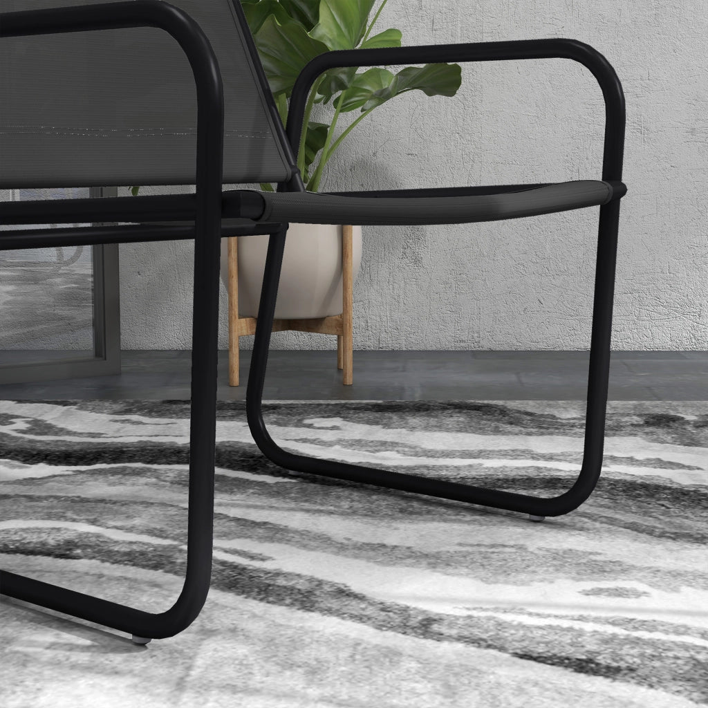 Set da giardino 3 pezzi con divanetto e tavolino ¨C zephmum ¨C grigio, acciaio, tessuto mesh