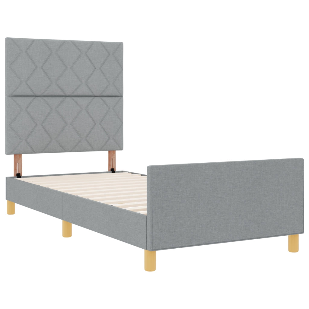 Struttura Letto  Grigio chiaro 100x200 cm Tessuto