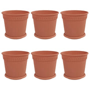 Fioriere | Cassetta per fiori | Vasi per Piante 6 pz Rosso Mattone ? 19 x 16 cm Plastica