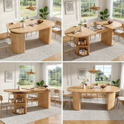 Tavolo da Pranzo Allungabile con Vano Contenitore ¨C MINIMAL ¨C MDF, Naturale