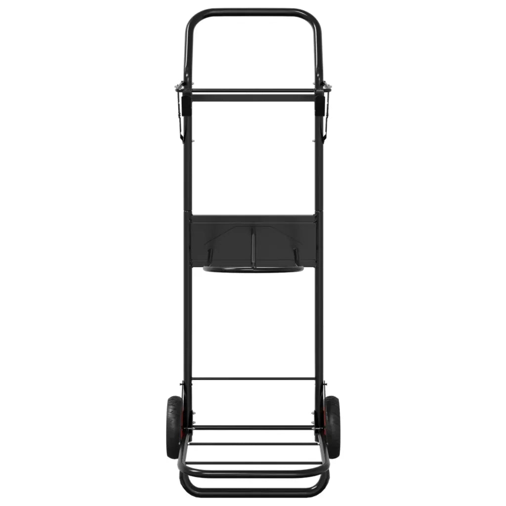 Carrello da Sella Pieghevole Nero in Acciaio 172502