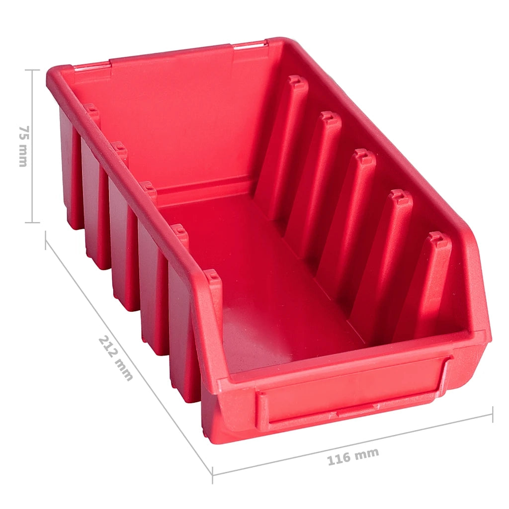 Kit Contenitori 103 pz con Pannelli a Parete Rosso e Nero CFW6309488