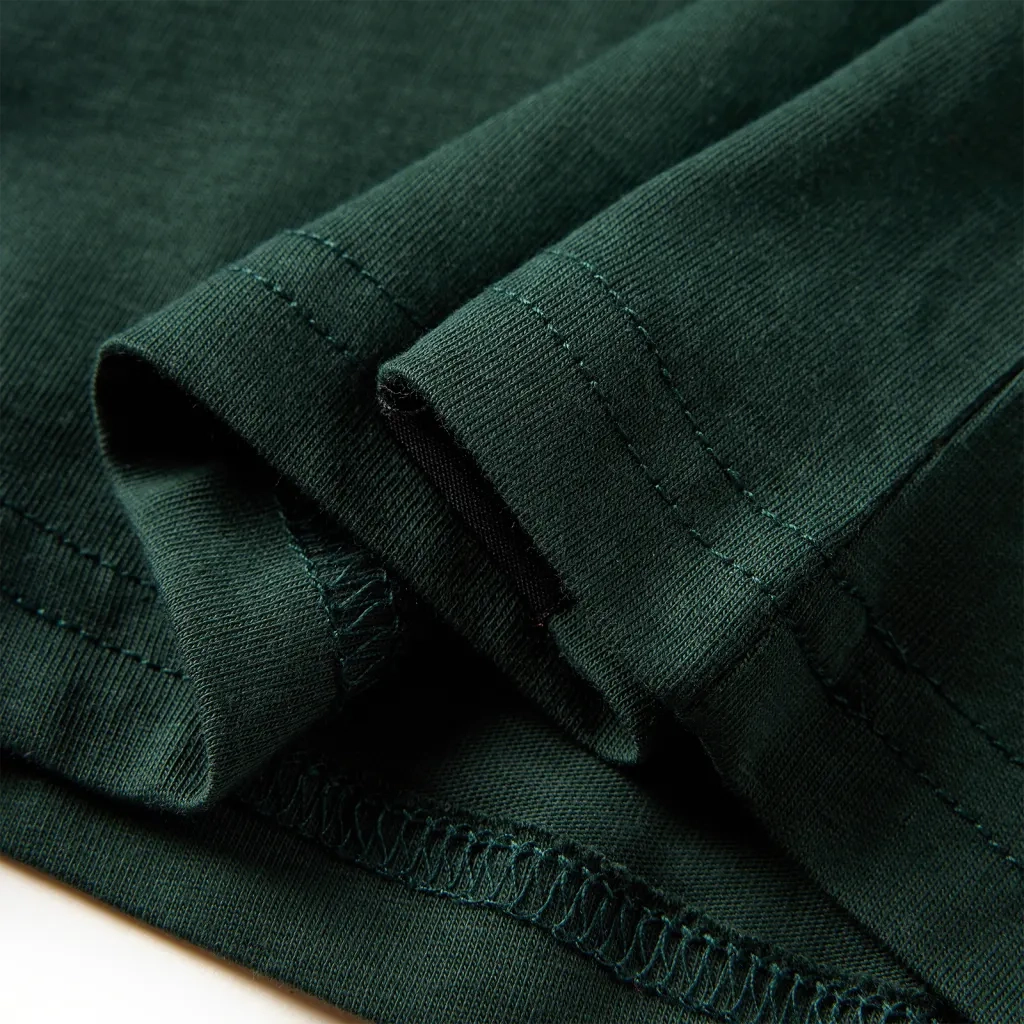 Maglietta da Bambino a Maniche Lunghe Verde Scuro 104 12840