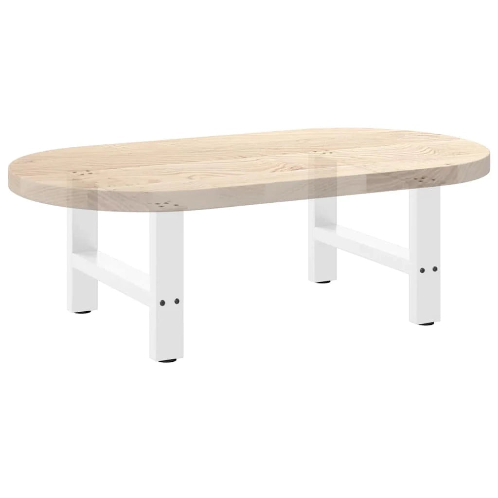 Set di 2 gambe per tavolino da caffè quadrate dal design moderno con piedini regolabili 50 x 30-31 cm acciaio bianco 02_0057501