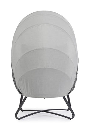 Poltrona con Cuscini da Giardino 100x90x152 cm in Acciaio Eldon Grigio Chiaro