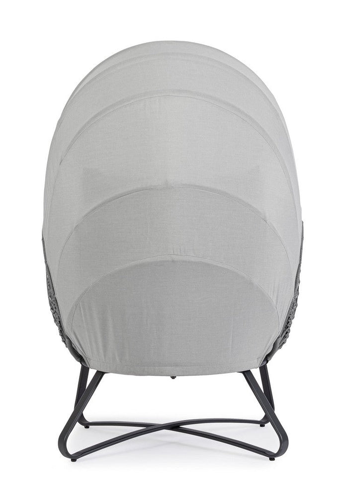 Poltrona con Cuscini da Giardino 100x90x152 cm in Acciaio Eldon Grigio Chiaro