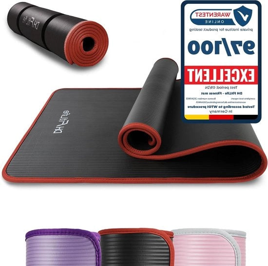 Matte d'allenamento per fitness 183 x 61 x 1 cm resistente alle scalfitture con superficie antiscivolo e spessa