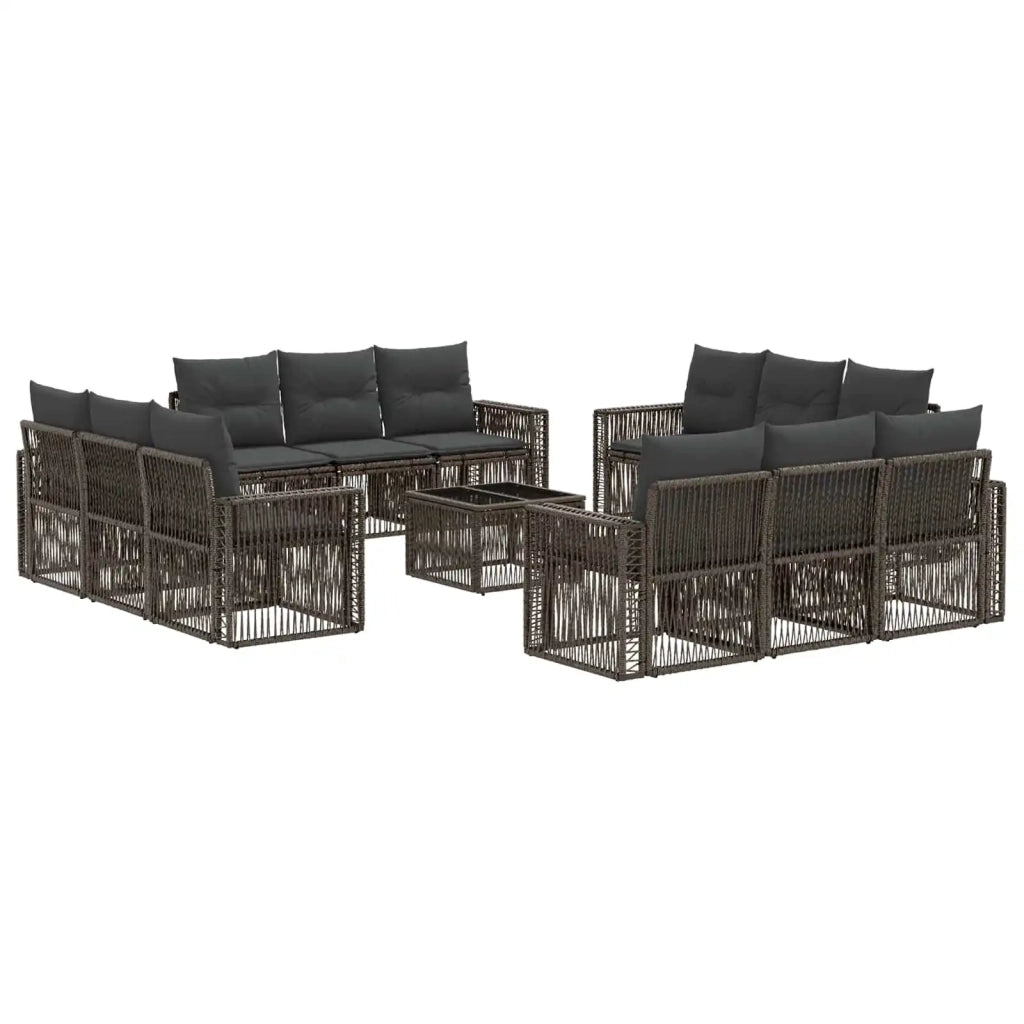 Set Divano da Giardino 13 pcs Grigio e Grigio Scuro polyrattan 3435077
