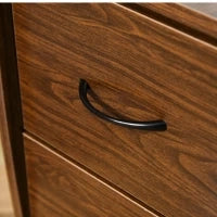 Scrivania per Computer Moderna Porta PC in Legno con Cassetti, Scrivania Salvaspazio Con Libreria, Mensola Estraibile e Porta Tastiera, 120x55x85cm, Marrone