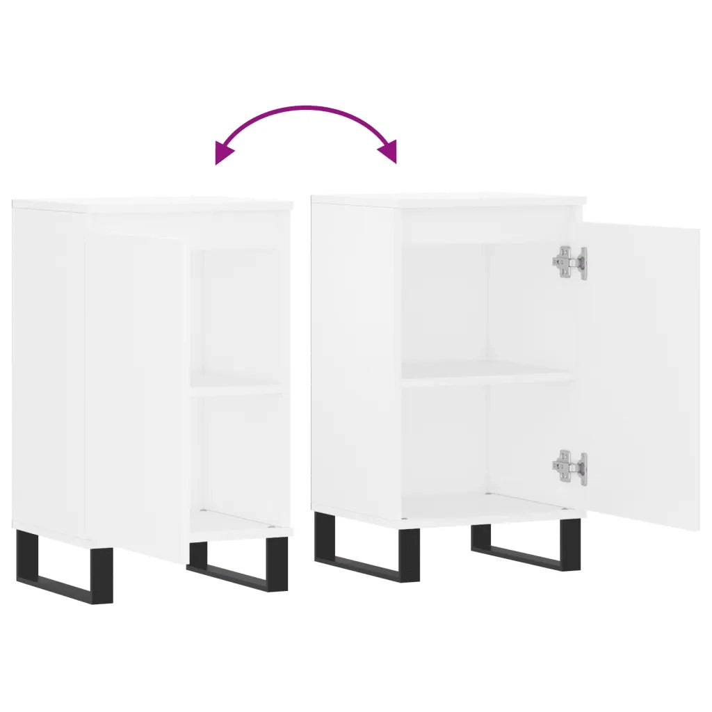 Credenza | Madia | Buffet da pranzo | Armadio da pranzo Bianca 40x35x70 cm in Legno Multistrato