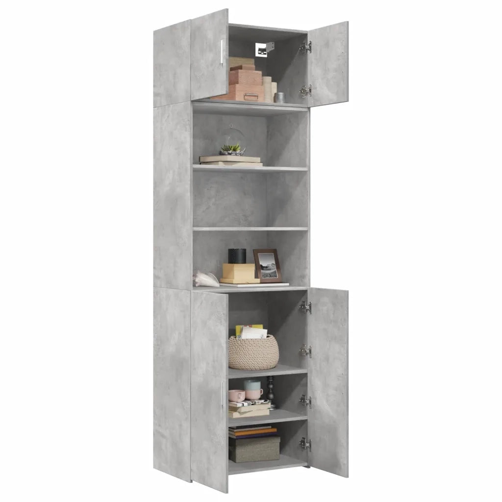 vidaXL Armadietto Grigio Cemento 70x42,5x225 cm in Truciolato