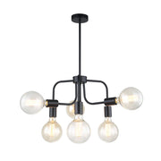 Lampadario Italux Kristy industriale nero 6xE27 MDM-3678/6BK