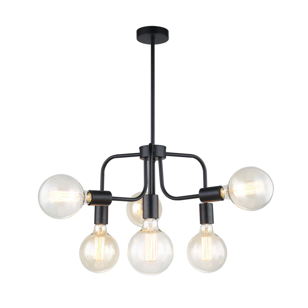 Lampadario Italux Kristy industriale nero 6xE27 MDM-3678/6BK